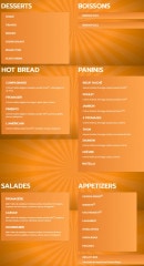 Menu Dream's Pizza - Desserts, boissons, paninis,...