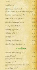 Menu Auberge du Bréon - Les apéritifs suite, bières