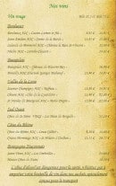 Menu Auberge du Bréon - Les vins rouges