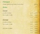 Menu Auberge du Bréon - Les champagnes, pichets