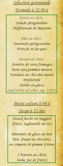 Menu Auberge du Bréon - Les menus gourmand, enfant