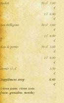 Menu Auberge du Bréon - Les boissons fraîches suite