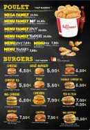 Menu Deux Frères - Poulets et burgers