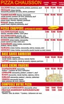 Menu Hot Pizza 77 - Les pizzas chaussons