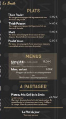 Menu Le Smile - Les plats, menus et à partager