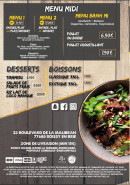 Menu Mya thai - Les menus, desserts et boissons
