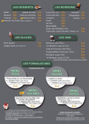 Menu La vallée pizza - Les boissons, desserts, glaces, vins et formules