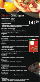 Menu Beezza - Les pizzas classiques