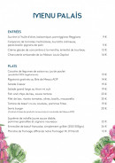 Menu Menu palais - les entrées et plats
