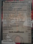 Menu La Tour d' Agadir - Les couscous
