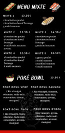 Carte et menu de Un Air du Japon à Le Chatelet en Brie — Les menus mixtes, poke bowl