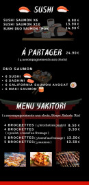 Carte et menu de Un Air du Japon à Le Chatelet en Brie — Les sushis, menu à partager, ...