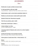 Menu Le boeuf à la mode - Les desserts