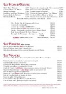 Menu Le Limousin - Les hors d' oeuvres, poissons et viandes