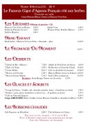 Menu Le Limousin - Les légumes, menu enfant, boissons...