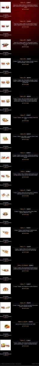 Menu Wako - Les Menus pour deux