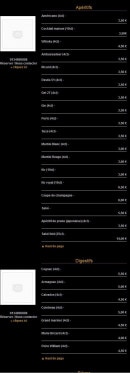 Menu Wako - Les Apéritifs&DIgestifs