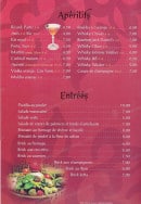 Menu Marrakech Palmeraie - Les apéritifs et les entrées