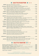 Menu L’Atelier Artisan Crêpier - Les galettes