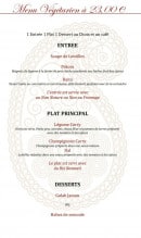 Menu Mangalore Lounge - Les menus végétariens