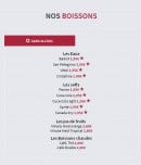 Menu La Kantine - Les boissons sans alcool