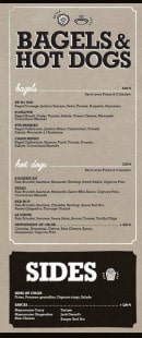 Carte et menu de Up To You à Montigny le Bretonneux — Les bagels, hot dogs et sides