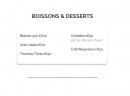 Menu Fête à Crêpe - Les boissons et desserts