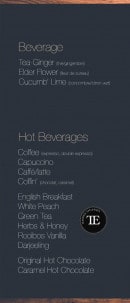 Menu Jack et Joey - Beverages et hot beverages