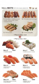 Carte et menu de Planète Du Kyodai à Mantes la Jolie — Les menus mixtes