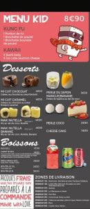 Carte et menu de Just Sushi à Bonnieres sur Seine — Le menu enfant, desserts et boissons