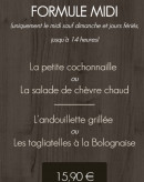 Carte et menu de Chez Gaston à Chaufour les Bonnieres — formule midi 15.90€