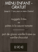Carte et menu de Chez Gaston à Chaufour les Bonnieres — menu enfant