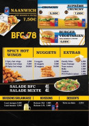 Menu BFC78 - Les salades, boissons, ...