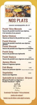 Menu O' délices indiens - Les plats