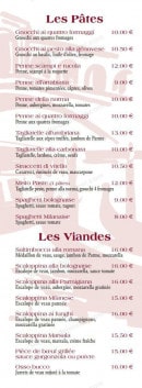 Carte et menu de Il vaporetto à Carrieres sur Seine — Les pates et viandes