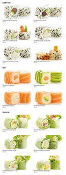 Menu Pop Sushi - Les california, roll, ...