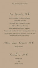 Carte et menu de Les jardins de la vieille fontaine à Maisons Laffitte — Les desserts et menus