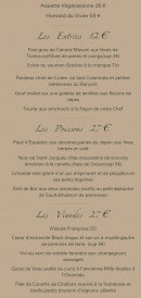 Carte et menu de Les jardins de la vieille fontaine à Maisons Laffitte — Les entrées et plats