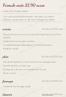 Menu Restaurant La Licorne - La formule 32.90€