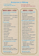 Menu Le Mékong - Les menus midi