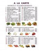 Menu Enjoy Sushi - Entrees et accompagnements