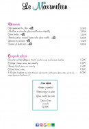 Menu Le Maximilien - Les desserts, coupes de glace