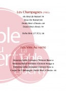 Menu La Table du Liberty - Les champagnes et vins au verre