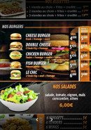 Menu Le comptoir des halles - Burgers, salades et tex mex