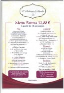 Carte et menu de Auberge d'Agadir à Voisins le Bretonneux — Le menu fatma