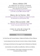Carte et menu de La Ferme de Voisins à Voisins le Bretonneux — Les menus et les entrées