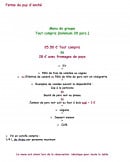 Menu La ferme-auberge - Le menu du groupes à 25,5€ ou 28€