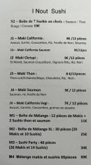 Carte et menu de I Nout à Bressuire — Sushi
