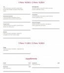 Menu Miss Pizza - Les pizzas suite