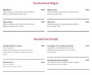 Menu Miss Pizza - Les sandwiches mégas et sandwiches froids